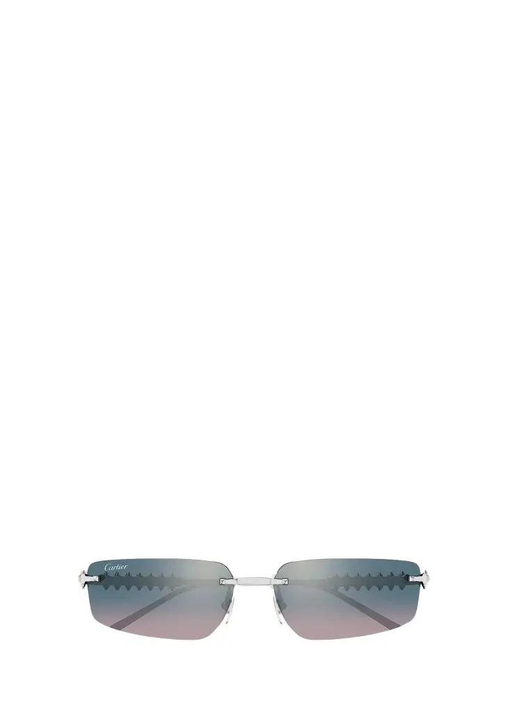 Cartier Men's Studded Titanium and Nylon Rectangle Sunglasses