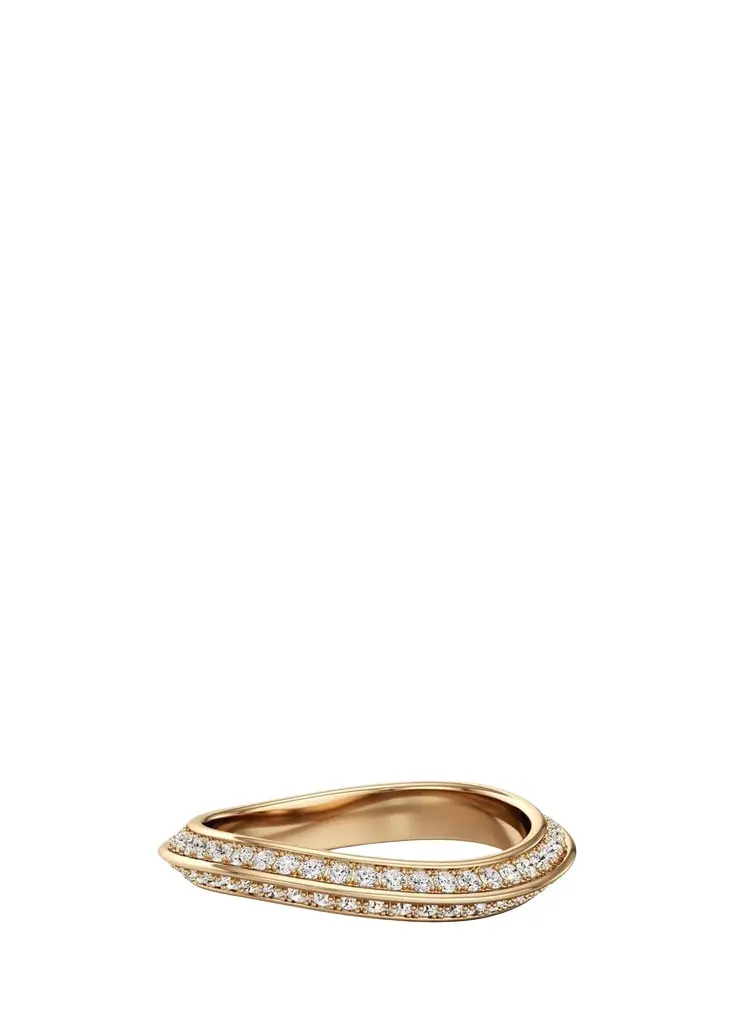 18K Yellow Gold Diamond Band Ring 18K Yellow Gold Diamond Band Ring
