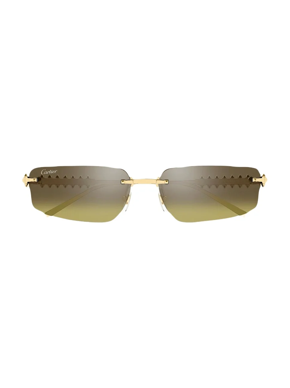 Cartier Men's Studded Metal and Nylon Rectangle Sunglasses