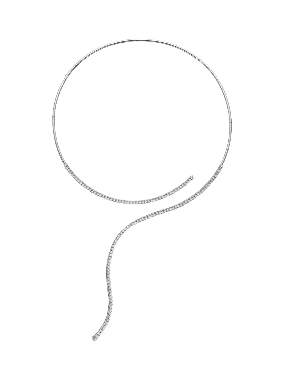 MATTIA CIELO 18K White Gold Choker Necklace with Diamonds