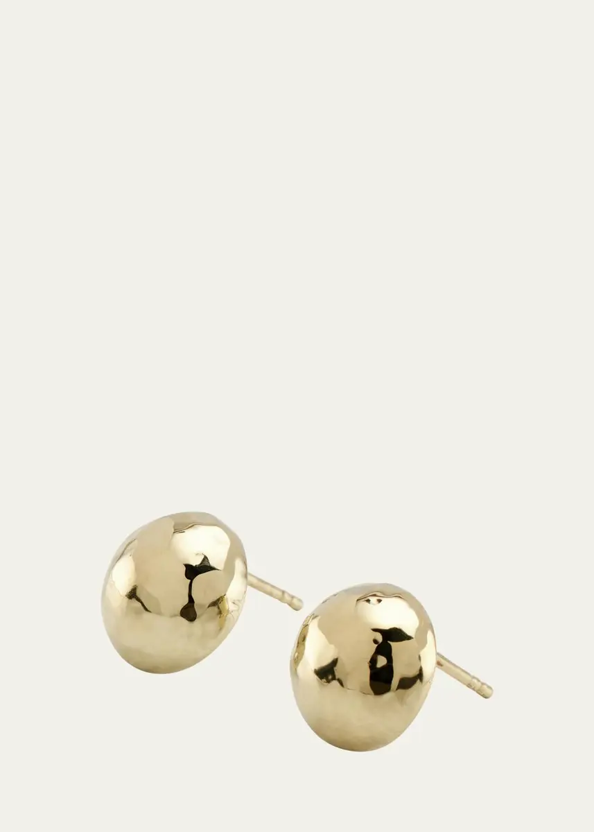 Ippolita Small Hammered Pinball Stud Earrings in 18K Gold | Thumbnail 3 Ippolita Small Hammered Pinball Stud Earrings in 18K Gold | Thumbnail 3