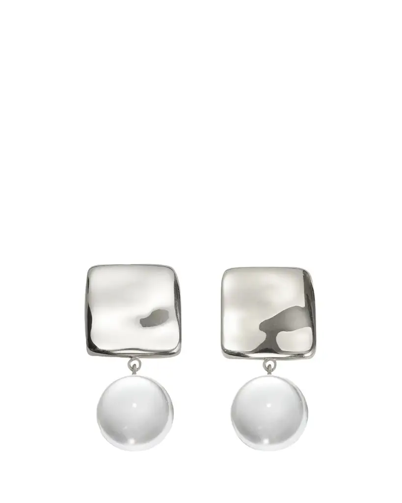 Luca Earrings with Quartz, Silver Luca Earrings with Quartz, Silver