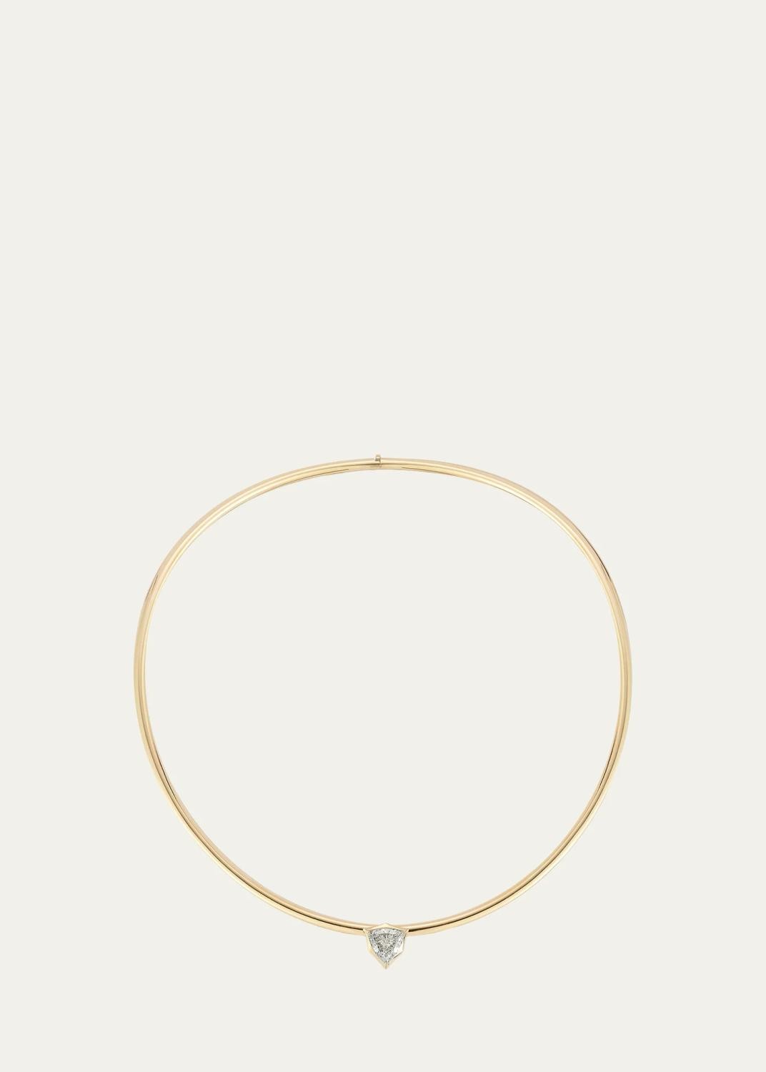 Jade Trau One-of-a-Kind Plie Collar with Trillion Solitaire Diamond