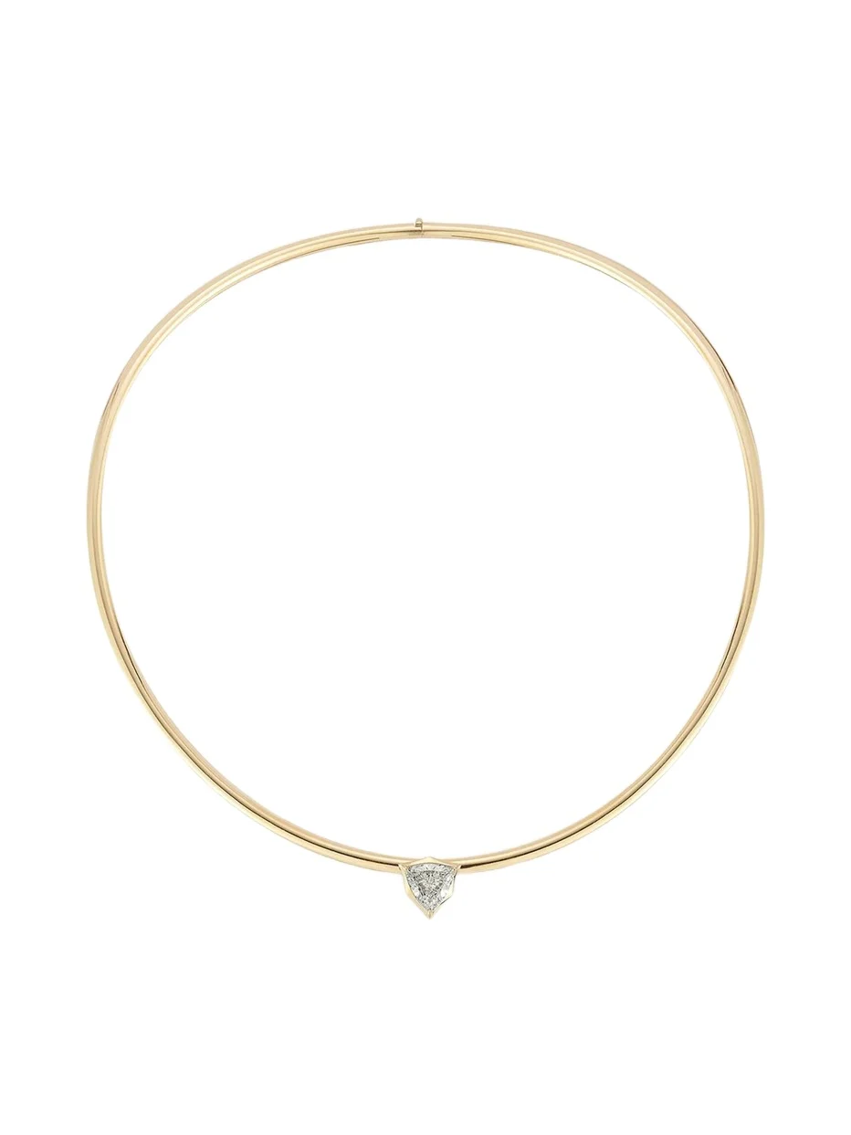 Jade Trau One-of-a-Kind Plie Collar with Trillion Solitaire Diamond