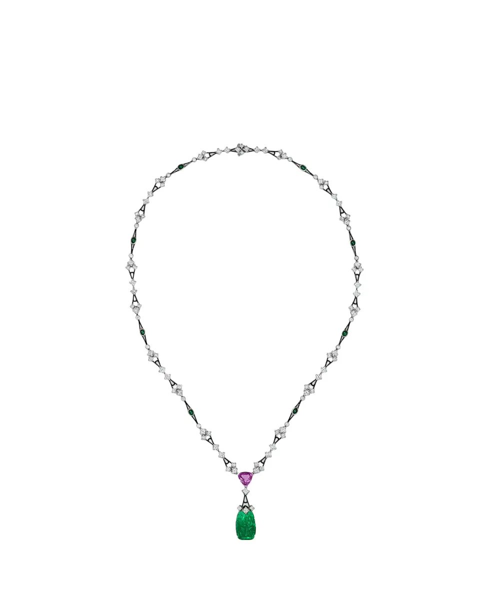 Reza Blackened 18K White Gold One-of-a-Kind Web Necklace with Diamonds | Thumbnail 2