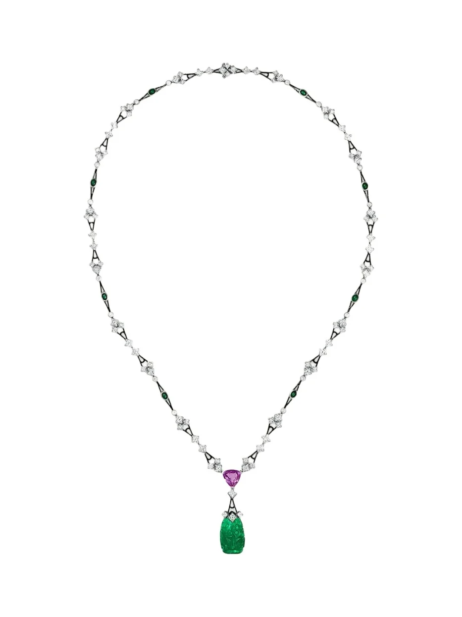 Blackened 18K White Gold One-of-a-Kind Web Necklace with Diamonds Blackened 18K White Gold One-of-a-Kind Web Necklace with Diamonds