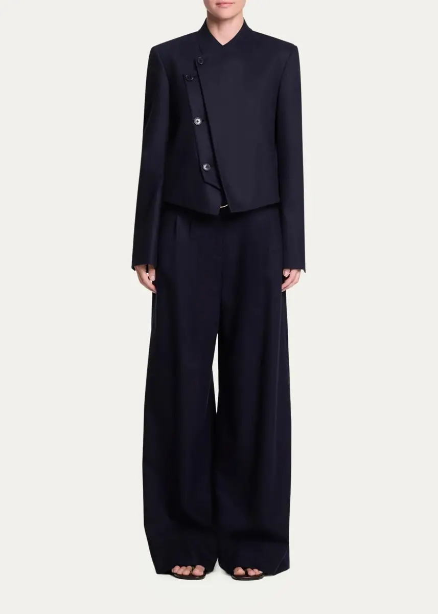 TWP Oli Asymmetric Wool-Blend Blazer | Thumbnail 2 TWP Oli Asymmetric Wool-Blend Blazer | Thumbnail 2