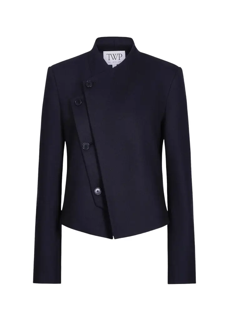 Oli Asymmetric Wool-Blend Blazer