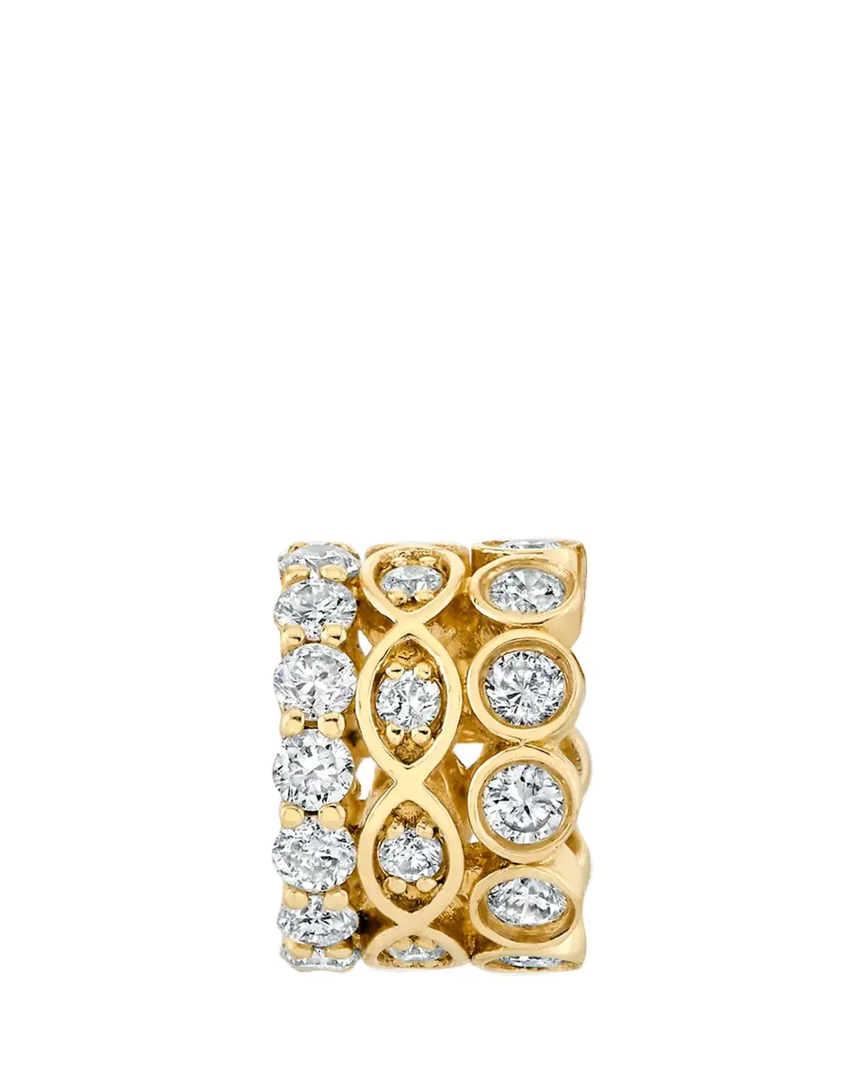 Sydney Evan 14K Yellow Gold Diamond Trio Chain Ring | Thumbnail 2 Sydney Evan 14K Yellow Gold Diamond Trio Chain Ring | Thumbnail 2
