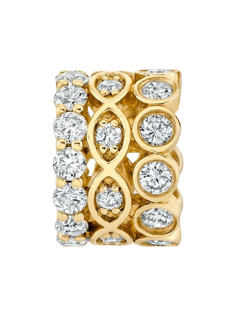 14K Yellow Gold Diamond Trio Chain Ring 14K Yellow Gold Diamond Trio Chain Ring