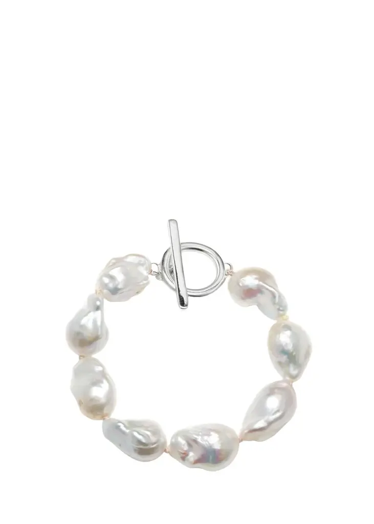 AGMES Baroque Pearl Toggle Bracelet