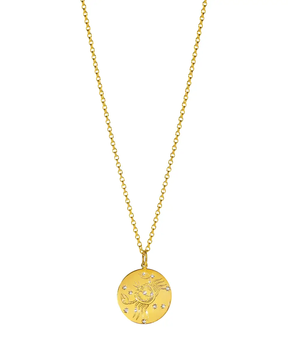 VERDURA 18K Yellow Gold Diamond Zodiac Necklace, Cancer | Thumbnail 2 VERDURA 18K Yellow Gold Diamond Zodiac Necklace, Cancer | Thumbnail 2