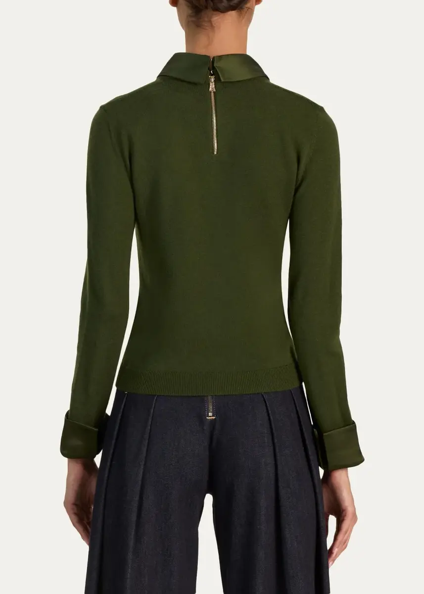 Alice + Olivia Porla Wool-Blend Spread-Collar Sweater | Thumbnail 3