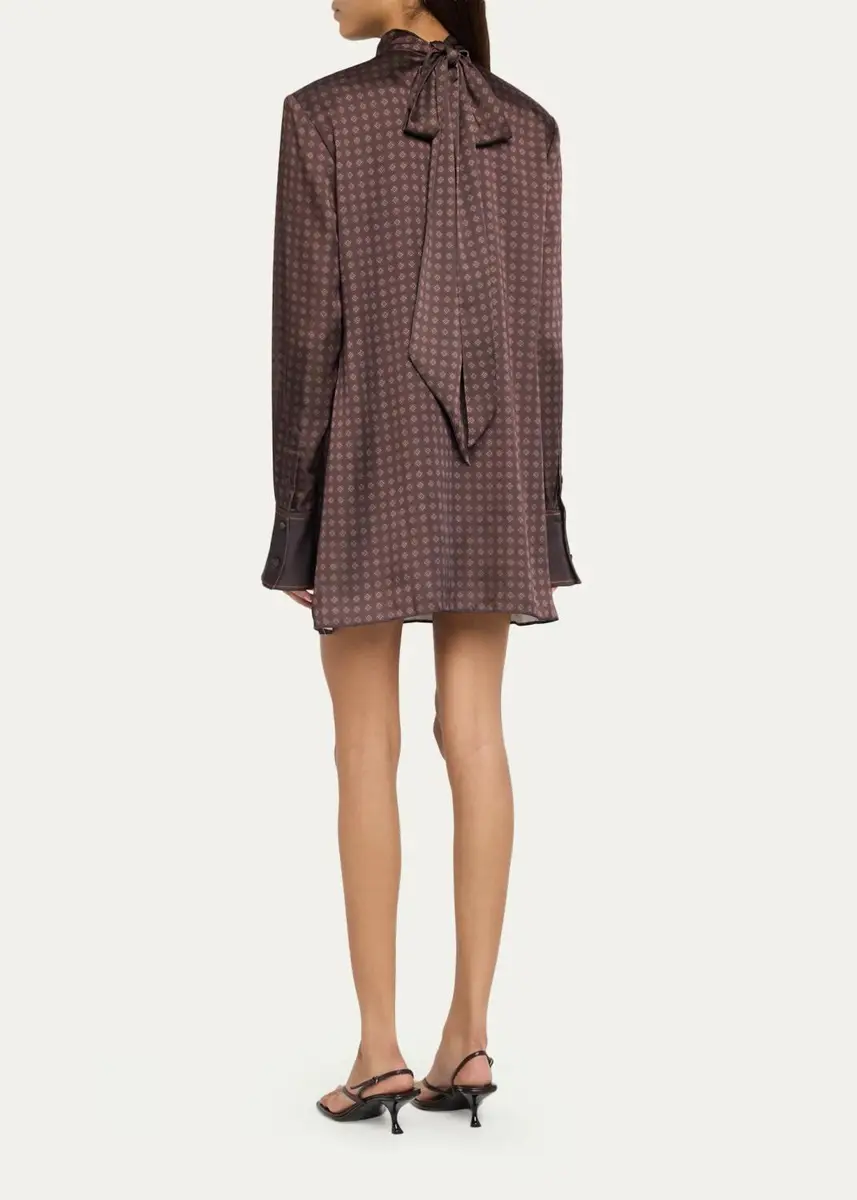 SEROYA Angrea Satin High-Neck Mini Dress | Thumbnail 3 SEROYA Angrea Satin High-Neck Mini Dress | Thumbnail 3