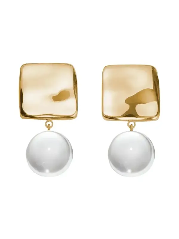 Luca Earrings with Quartz, Gold Luca Earrings with Quartz, Gold