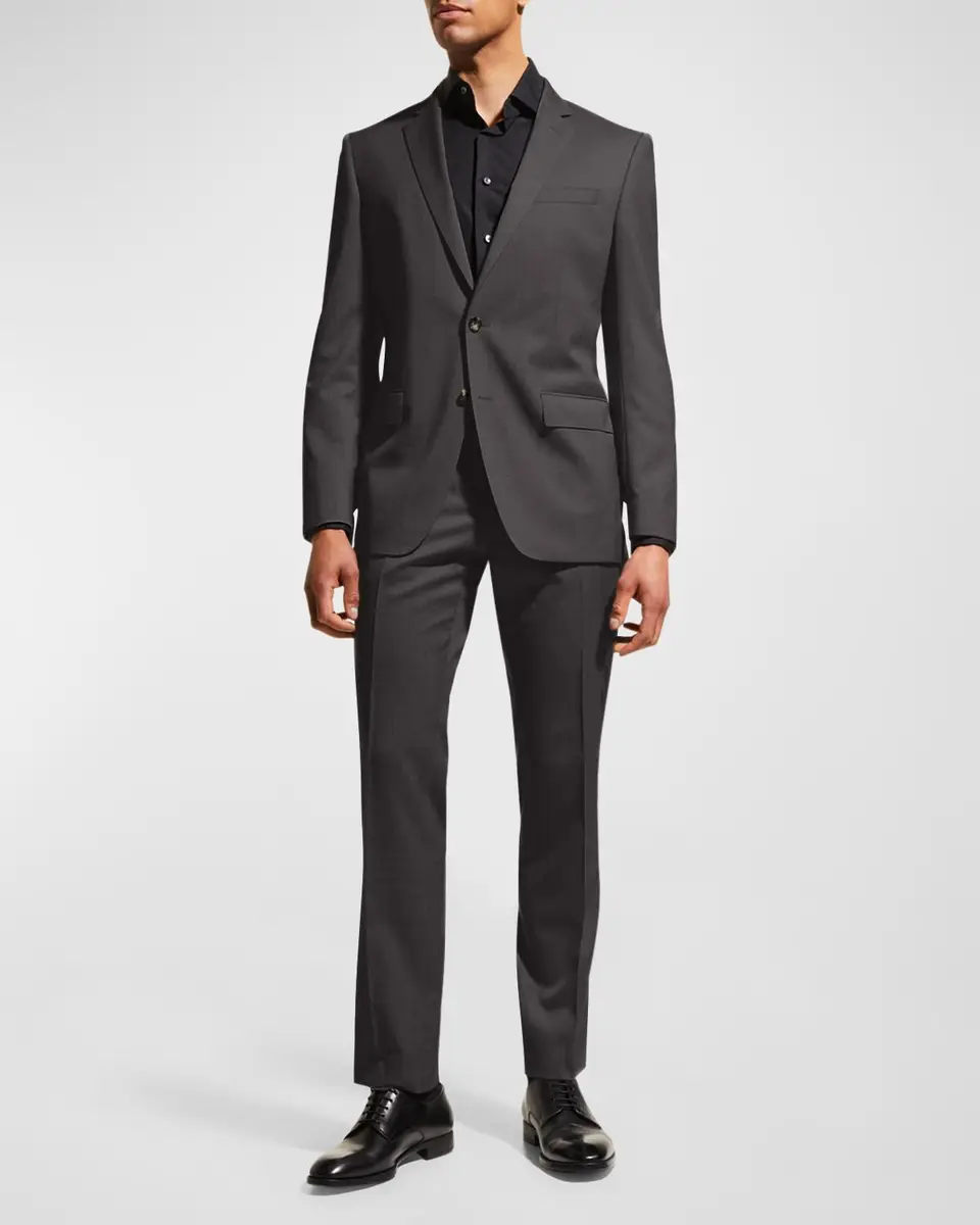 BOSS Men's Stretch-Wool Basic Two-Piece Slim Fit Suit, Gray | Thumbnail 2 BOSS Men's Stretch-Wool Basic Two-Piece Slim Fit Suit, Gray | Thumbnail 2