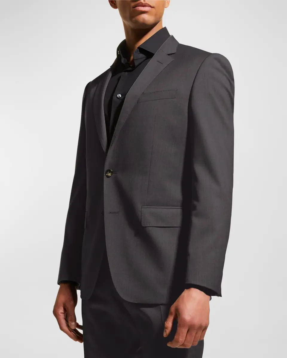 BOSS Men's Stretch-Wool Basic Two-Piece Slim Fit Suit, Gray | Thumbnail 4 BOSS Men's Stretch-Wool Basic Two-Piece Slim Fit Suit, Gray | Thumbnail 4