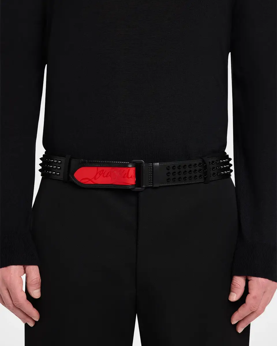 Christian Louboutin Men's Loubi Sneaker Spiked Belt | Thumbnail 2 Christian Louboutin Men's Loubi Sneaker Spiked Belt | Thumbnail 2