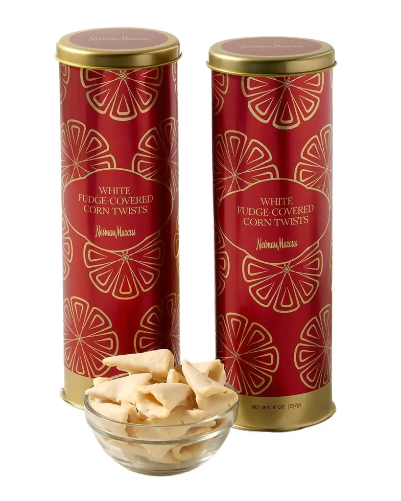 Neiman Marcus White Chocolate Fudge Coated Corn Twists, Set of 2