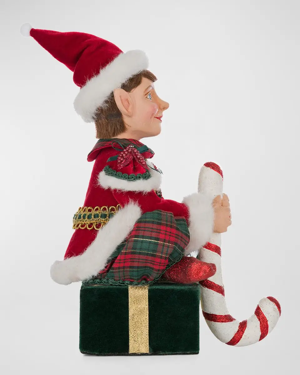 Katherine 's Collection Sitting Elf with Giftbox Stocking Holder | Thumbnail 3