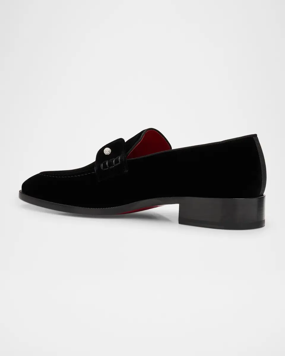 Christian Louboutin Men's Chambelimoc Night Strass Velvet Loafers | Thumbnail 4 Christian Louboutin Men's Chambelimoc Night Strass Velvet Loafers | Thumbnail 4