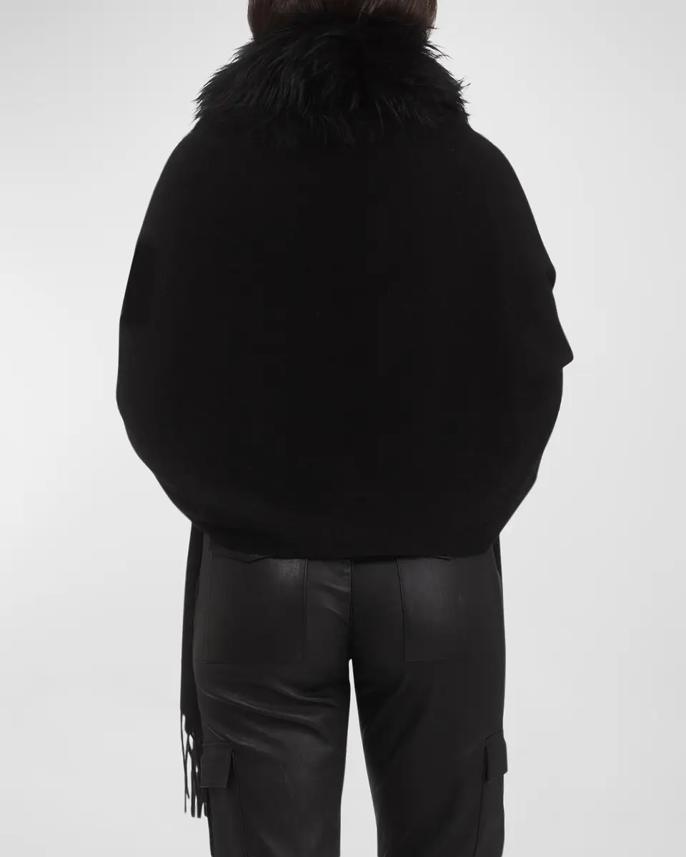 Gorski Cashmere & Lamb Shearling Stole | Thumbnail 3 Gorski Cashmere & Lamb Shearling Stole | Thumbnail 3