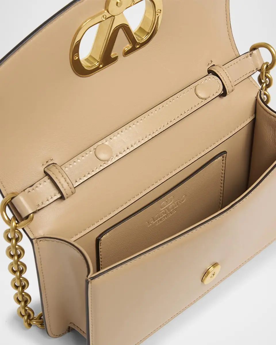 Valentino Garavani Vain Small Flap Leather Clutch Bag | Thumbnail 4 Valentino Garavani Vain Small Flap Leather Clutch Bag | Thumbnail 4