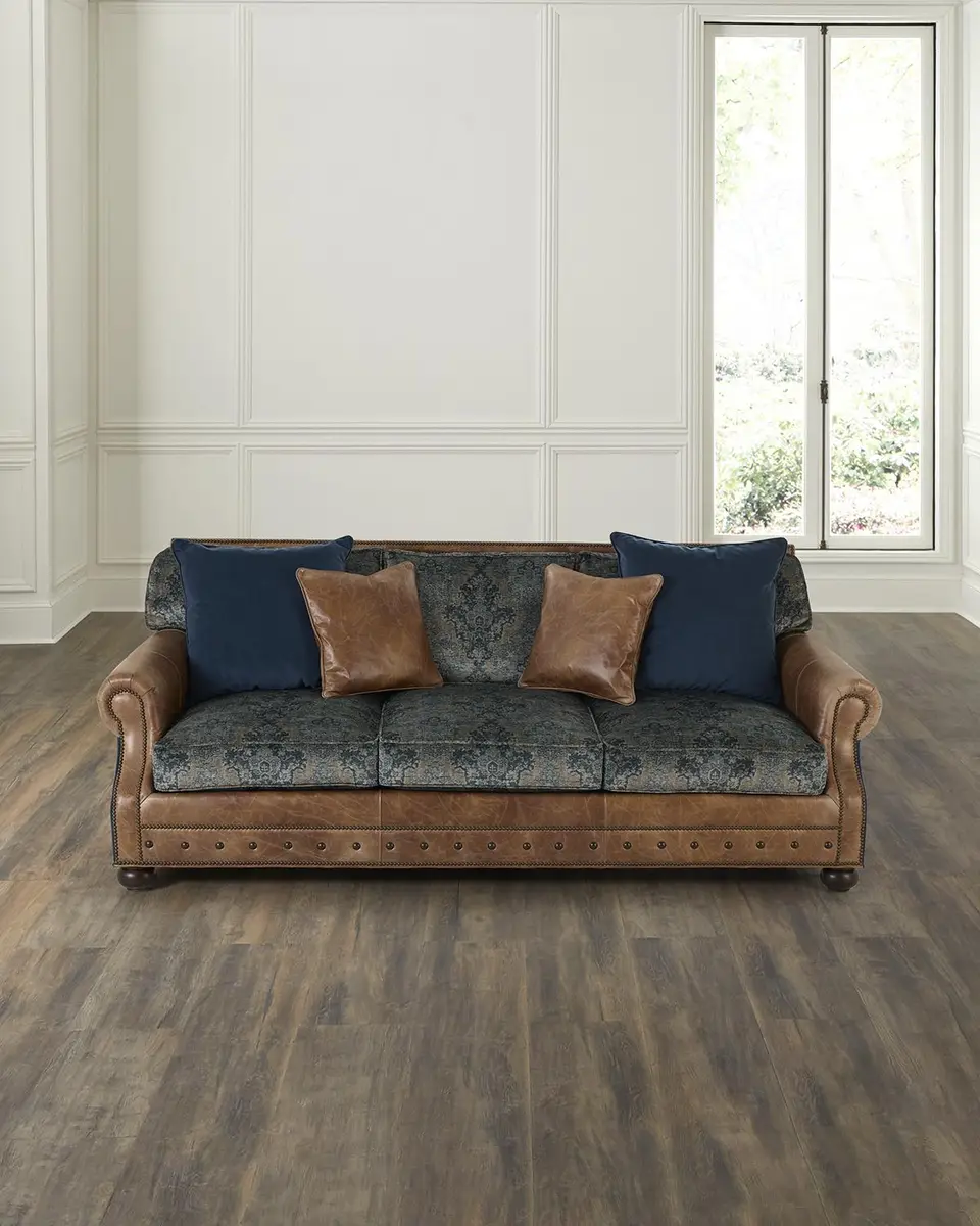 Old Hickory Tannery Brazos Upholstered Leather Sofa, 94.5"