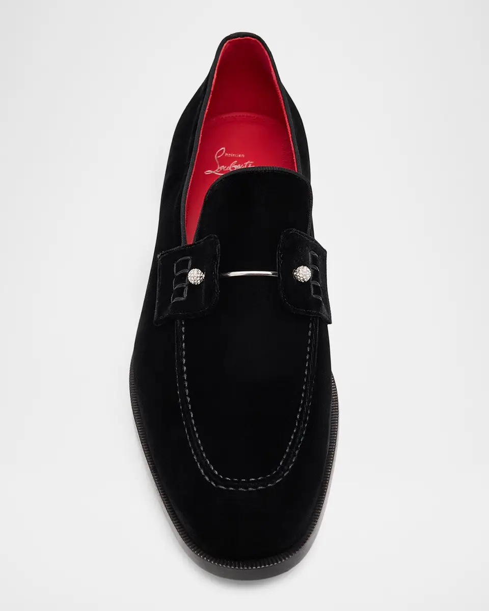 Christian Louboutin Men's Chambelimoc Night Strass Velvet Loafers | Thumbnail 5 Christian Louboutin Men's Chambelimoc Night Strass Velvet Loafers | Thumbnail 5