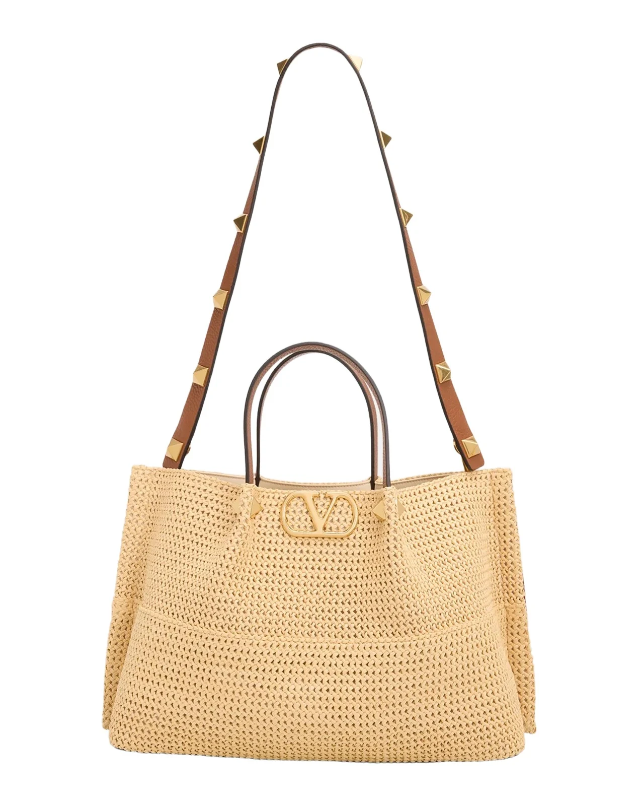 Valentino Garavani Summer Medium Vlogo Raffia Tote Bag
