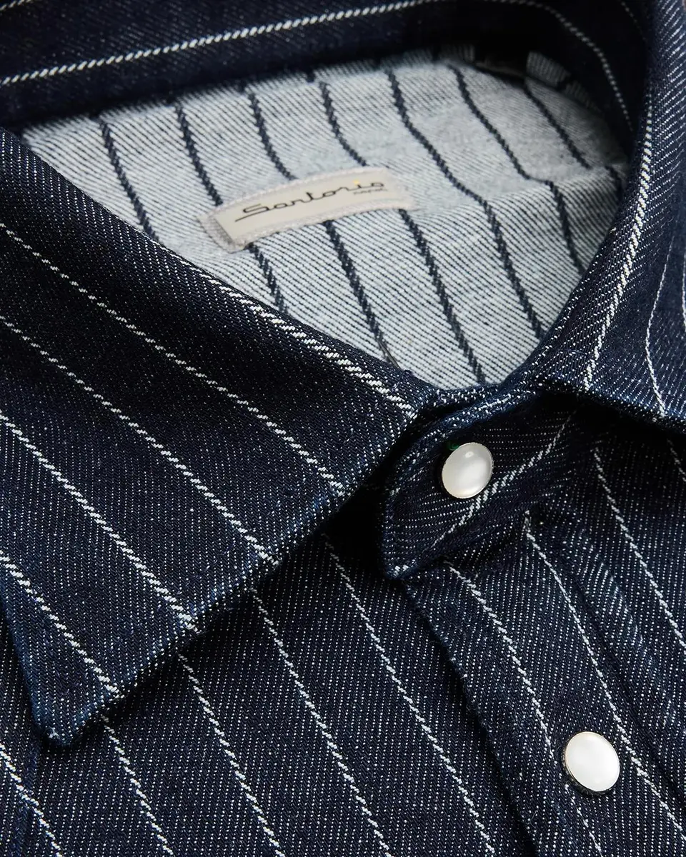 Sartorio Men's Texas Denim Stripe Western Shirt | Thumbnail 2 Sartorio Men's Texas Denim Stripe Western Shirt | Thumbnail 2