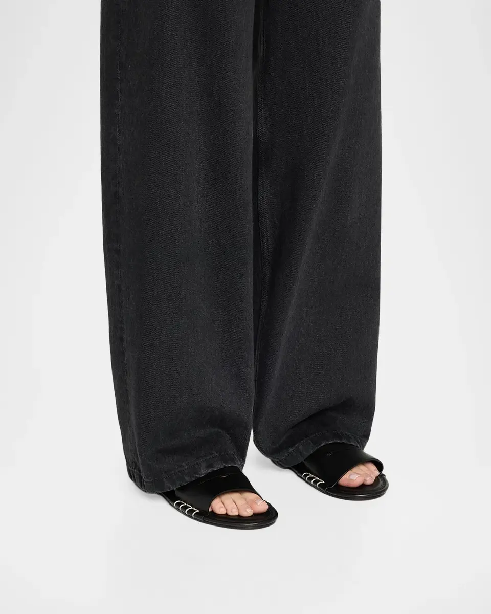 JW Anderson Loafer Leather Flat Slide Sandals | Thumbnail 2 JW Anderson Loafer Leather Flat Slide Sandals | Thumbnail 2