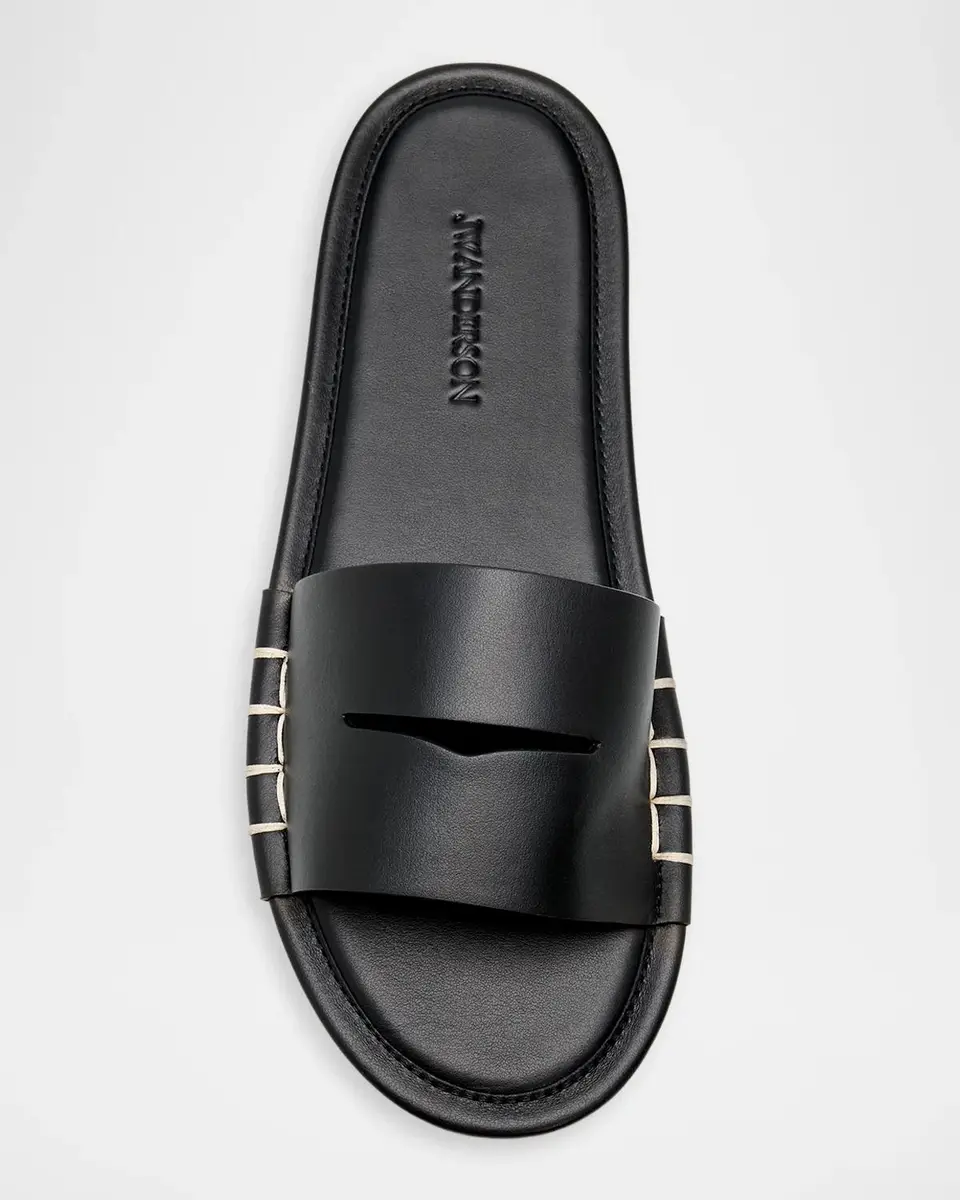JW Anderson Loafer Leather Flat Slide Sandals | Thumbnail 5 JW Anderson Loafer Leather Flat Slide Sandals | Thumbnail 5