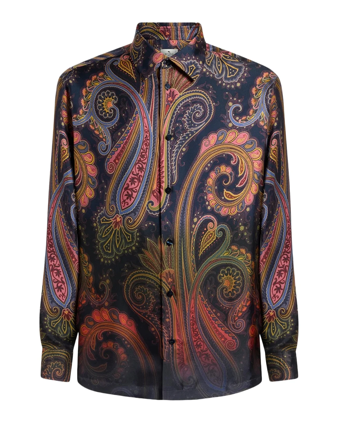 Men's Silk Maxi-Paisley Button-Front Shirt