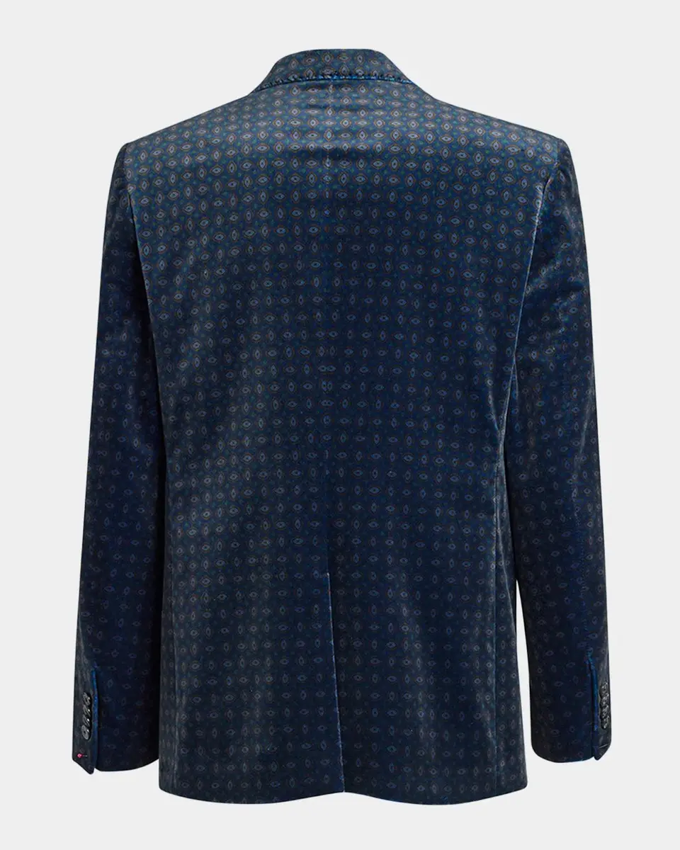 Etro Men's Milano Peak-Lapel Paisley Velvet Blazer | Thumbnail 2 Etro Men's Milano Peak-Lapel Paisley Velvet Blazer | Thumbnail 2