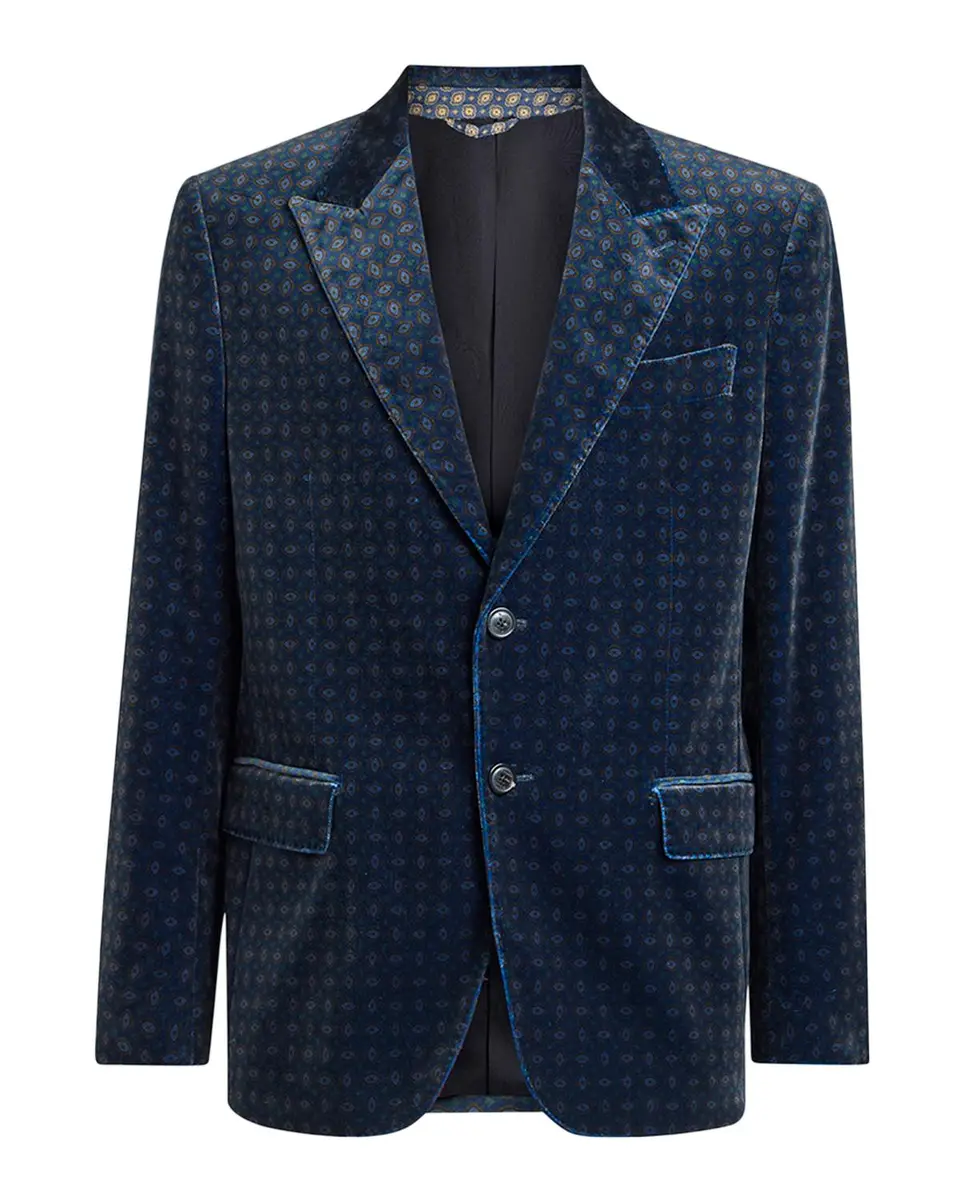 Etro Men's Milano Peak-Lapel Paisley Velvet Blazer | Thumbnail 3 Etro Men's Milano Peak-Lapel Paisley Velvet Blazer | Thumbnail 3