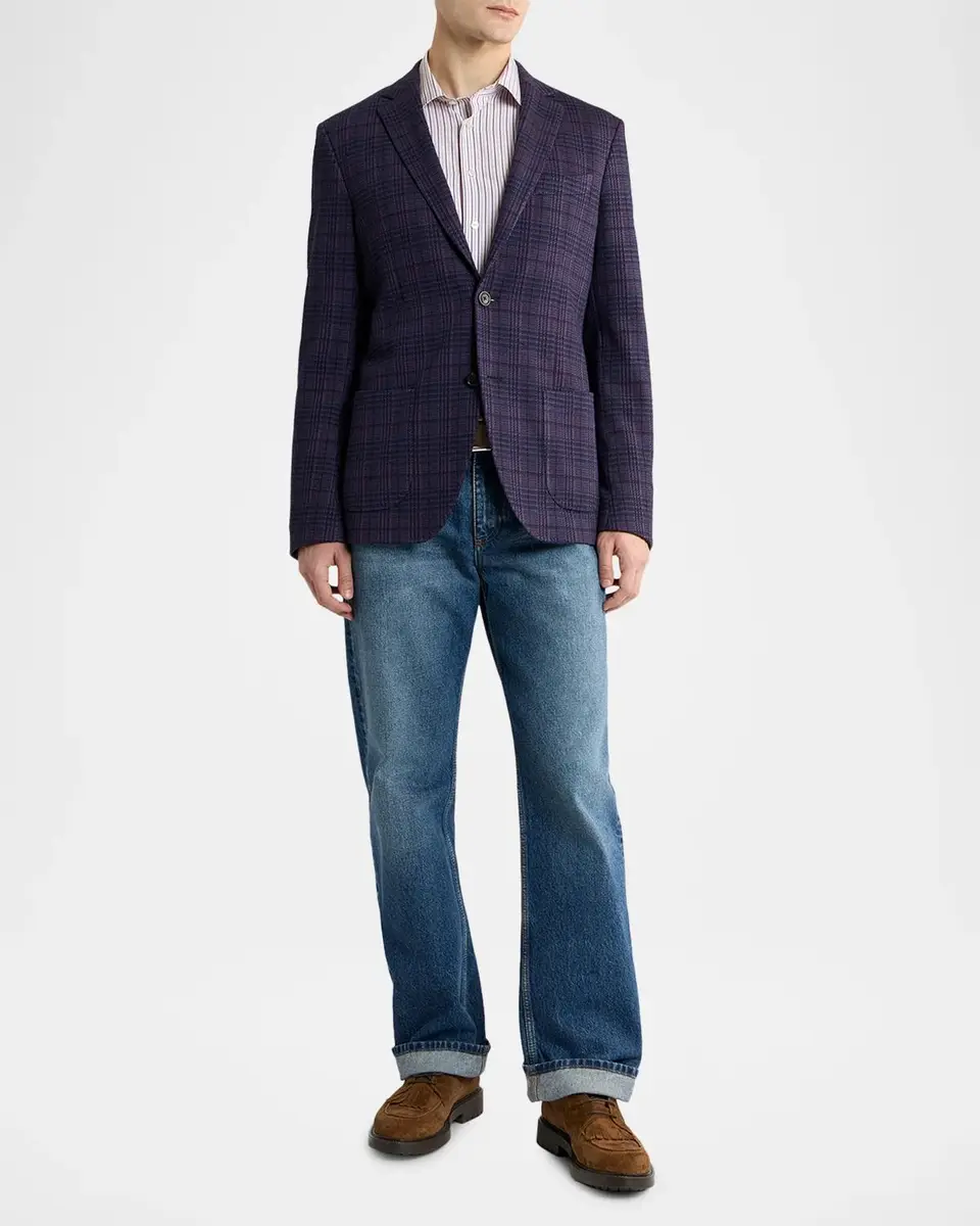 Etro Men's Plaid Paisley-Lined Two-Button Sport Coat | Thumbnail 2