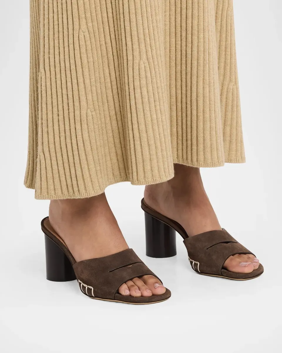 JW Anderson 75mm Suede Loafer Sandals | Thumbnail 2 JW Anderson 75mm Suede Loafer Sandals | Thumbnail 2