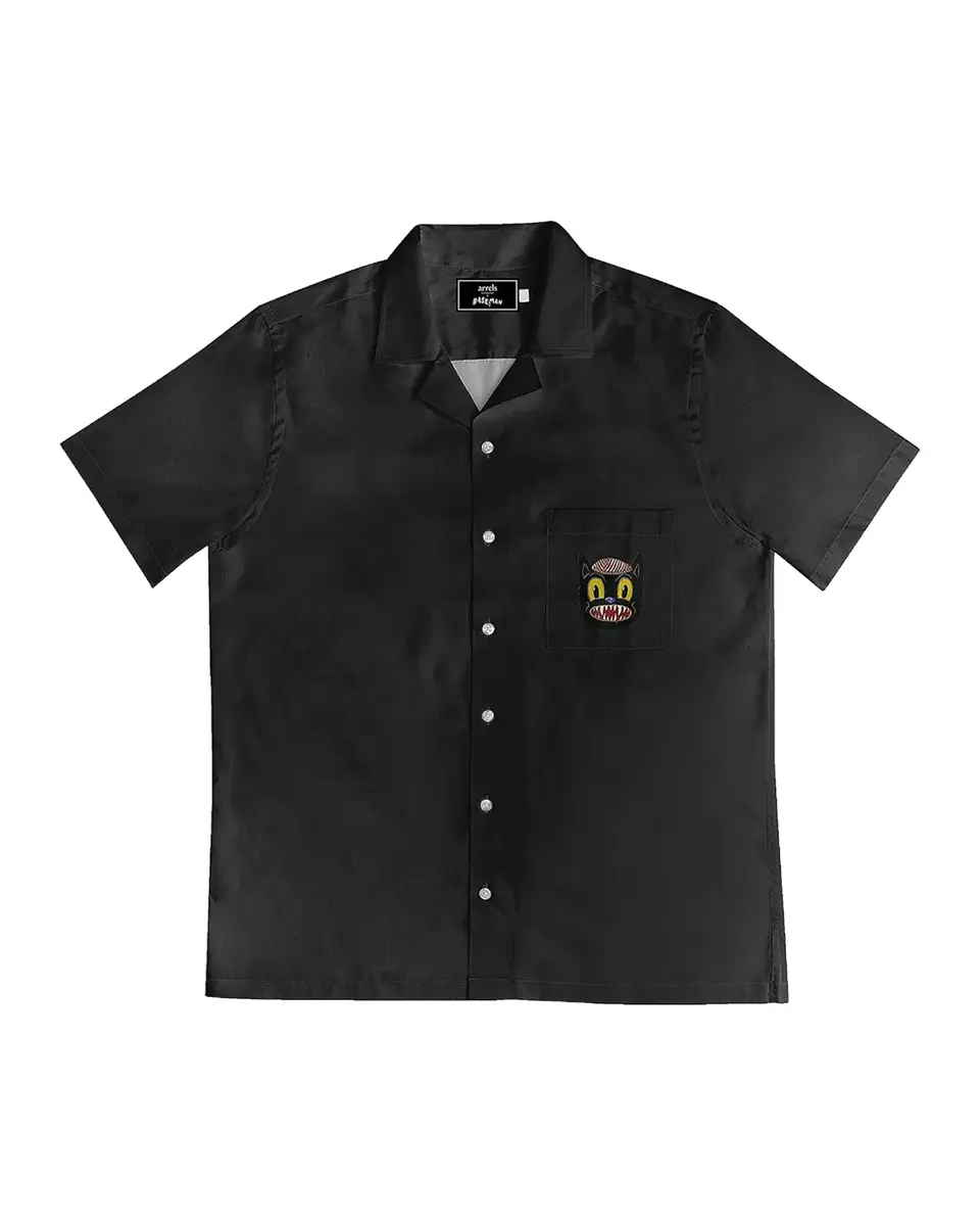 ARRELS Small Cat Graphic Patch Pocket Camp Shirt | Thumbnail 2 ARRELS Small Cat Graphic Patch Pocket Camp Shirt | Thumbnail 2