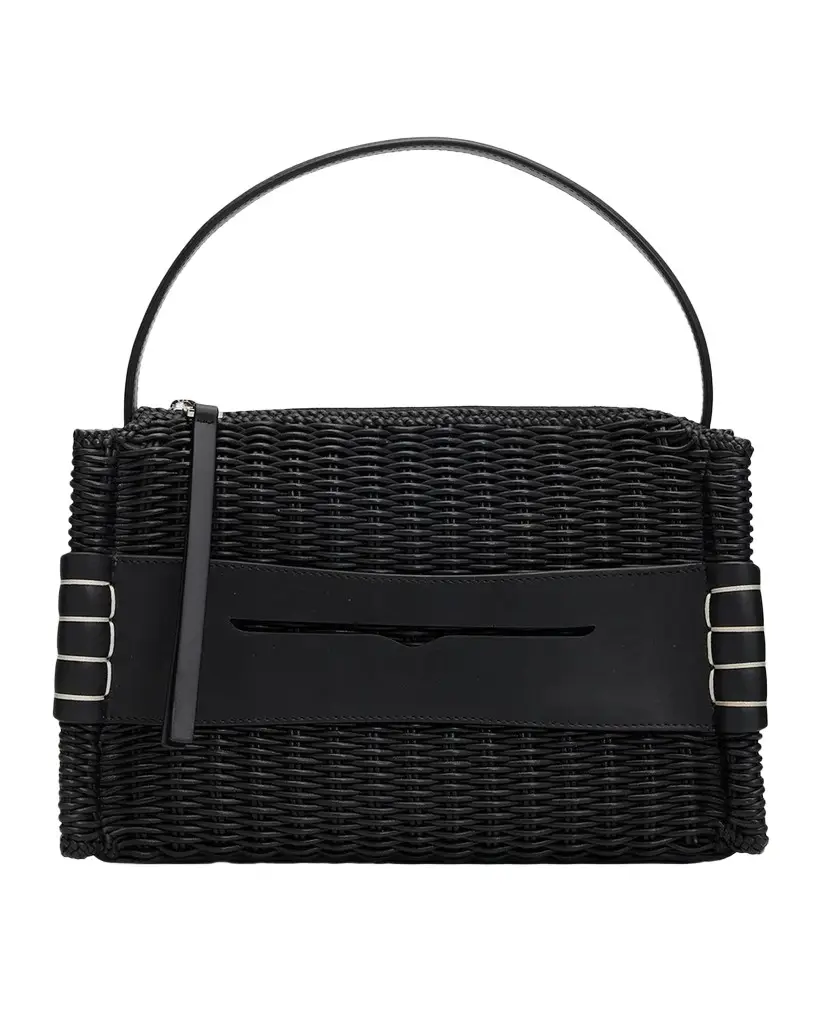 Woven Leather Top Handle Bag Woven Leather Top Handle Bag