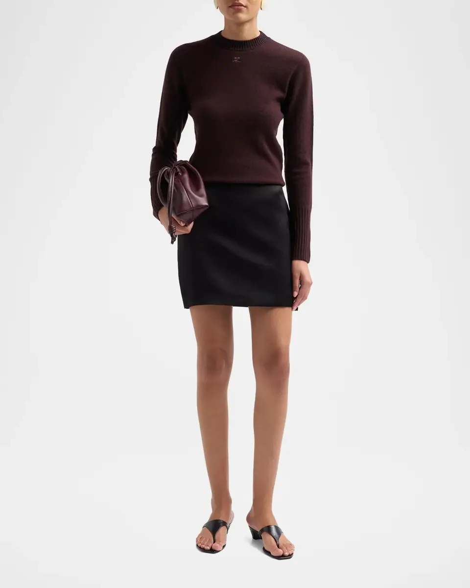 Courrèges Fitted Wool Crewneck Sweater | Thumbnail 2 Courrèges Fitted Wool Crewneck Sweater | Thumbnail 2