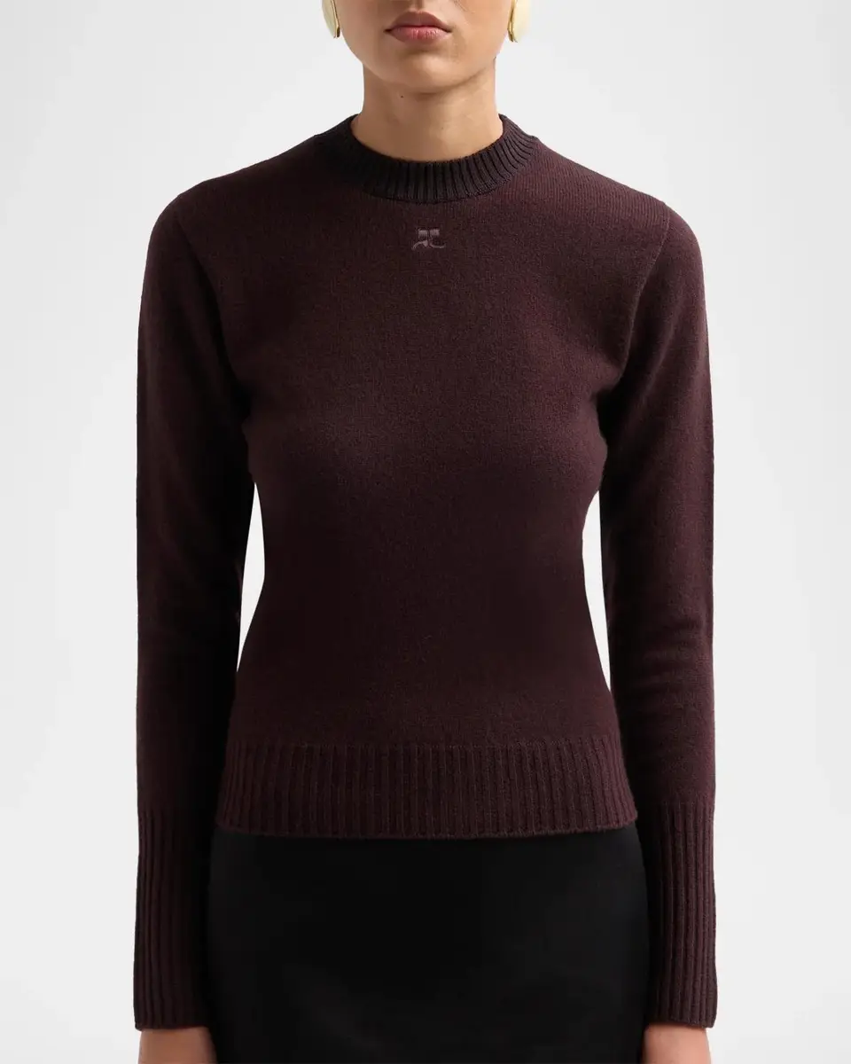Courrèges Fitted Wool Crewneck Sweater | Thumbnail 5 Courrèges Fitted Wool Crewneck Sweater | Thumbnail 5