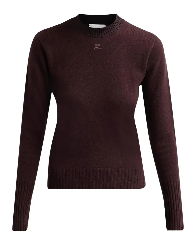 Fitted Wool Crewneck Sweater