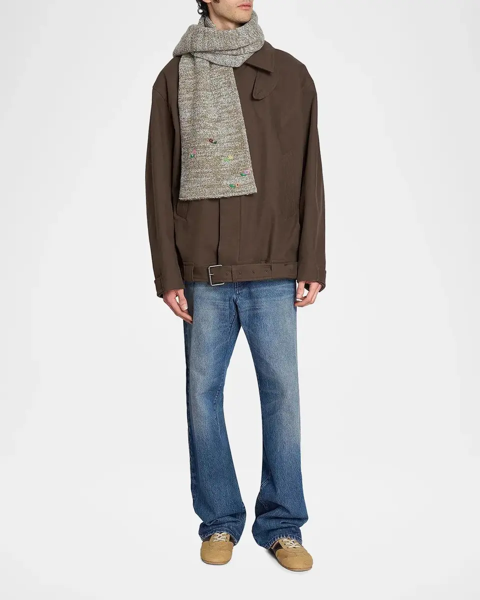 Dries Van Noten Maila Floral-Embroidered Wool-Blend Scarf | Thumbnail 3 Dries Van Noten Maila Floral-Embroidered Wool-Blend Scarf | Thumbnail 3