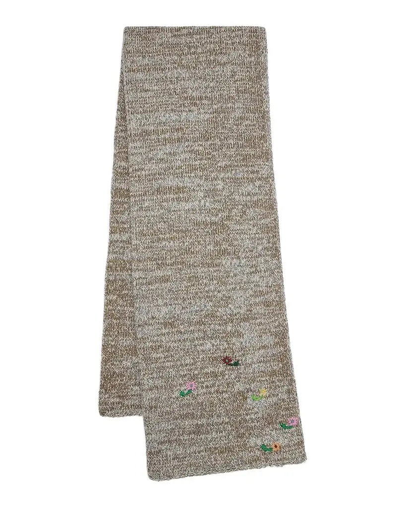 Dries Van Noten Maila Floral-Embroidered Wool-Blend Scarf