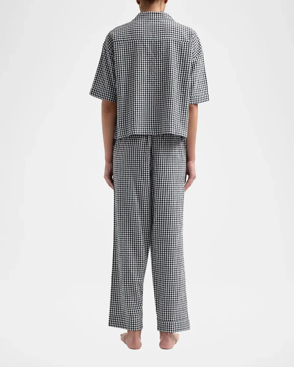 Papinelle Gingham Seersucker Cotton-Blend Pajamas | Thumbnail 3 Papinelle Gingham Seersucker Cotton-Blend Pajamas | Thumbnail 3