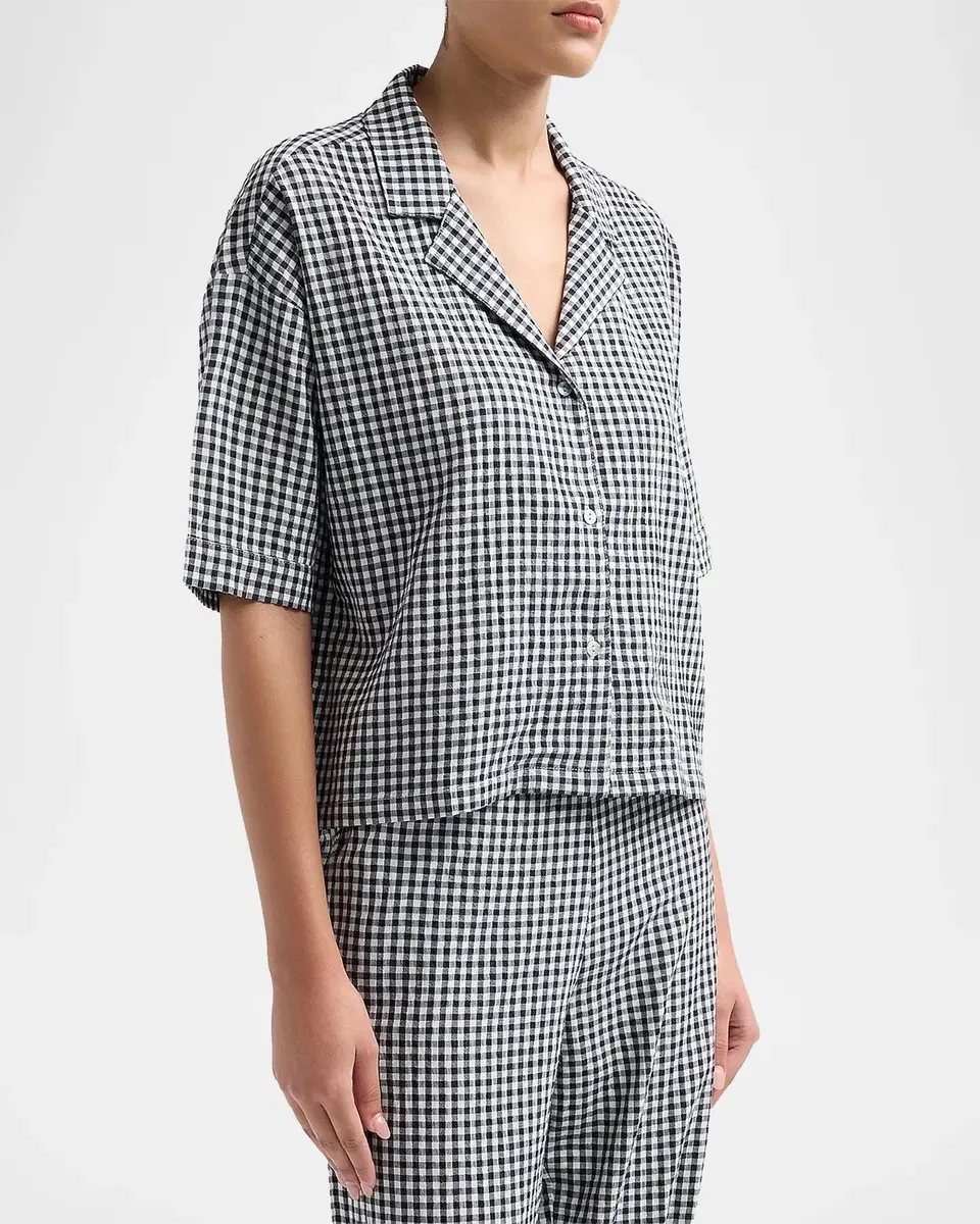 Papinelle Gingham Seersucker Cotton-Blend Pajamas | Thumbnail 4 Papinelle Gingham Seersucker Cotton-Blend Pajamas | Thumbnail 4