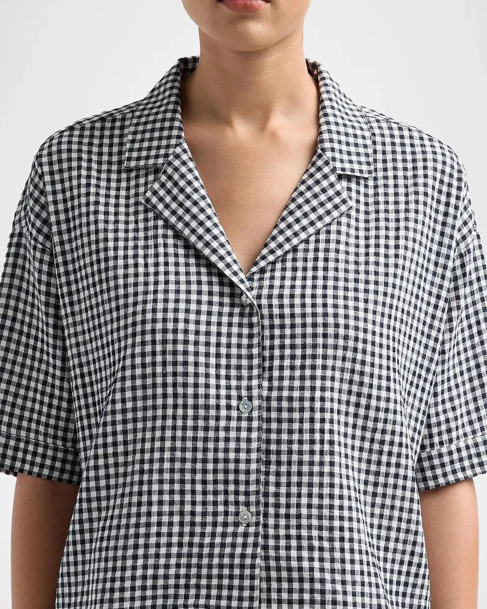 Papinelle Gingham Seersucker Cotton-Blend Pajamas | Thumbnail 5 Papinelle Gingham Seersucker Cotton-Blend Pajamas | Thumbnail 5