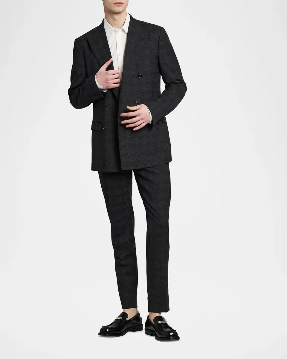 Dolce & Gabbana Plaid Wool-Blend Double-Breasted Suit | Thumbnail 4 Dolce & Gabbana Plaid Wool-Blend Double-Breasted Suit | Thumbnail 4