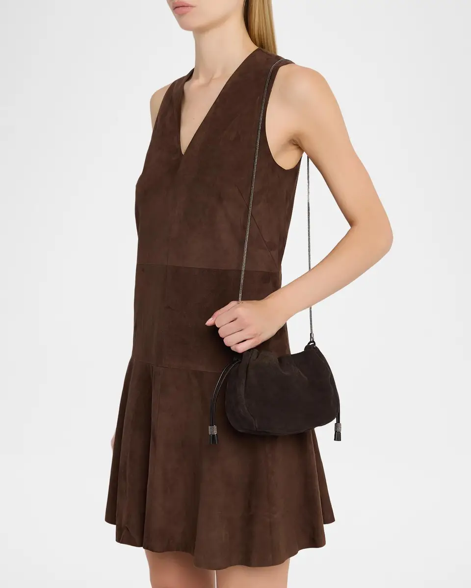 Brunello Cucinelli Drawstring Suede Shoulder Bag | Thumbnail 2 Brunello Cucinelli Drawstring Suede Shoulder Bag | Thumbnail 2